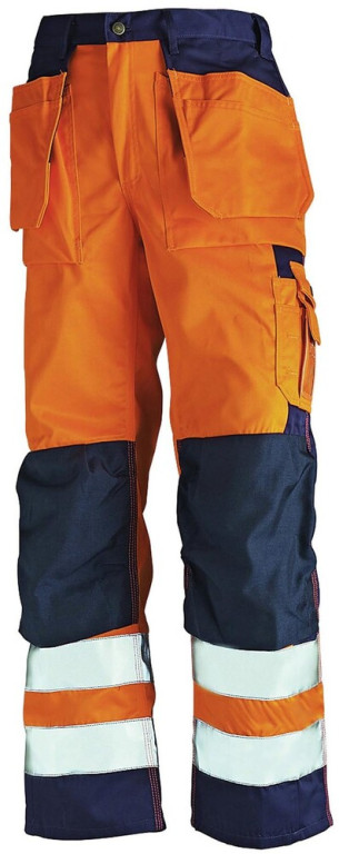 Blåkläder Riipputaskuhousut Highvis oranssi/sininen
