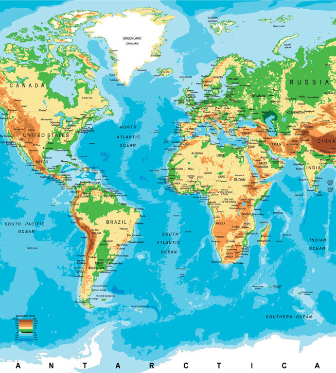 Dimex Kuvatapetti World Map 225x250cm